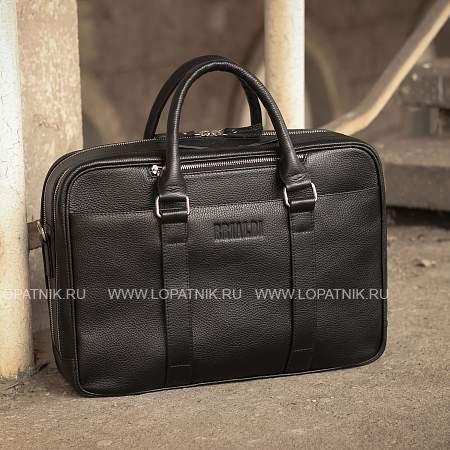 вместительная деловая сумка с 2 отделениями brialdi longstock (лонгсток) relief black br44553rg черный Brialdi