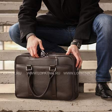 вместительная деловая сумка с 2 отделениями brialdi longstock (лонгсток) relief brown br44554mf коричневый Brialdi