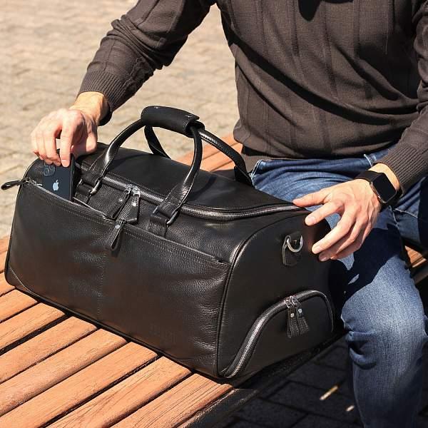 Дорожно-спортивная сумка BRIALDI Buffalo (Буффало) relief black BR44581YD Черный Brialdi, Артикул: BR44581YD фото №1