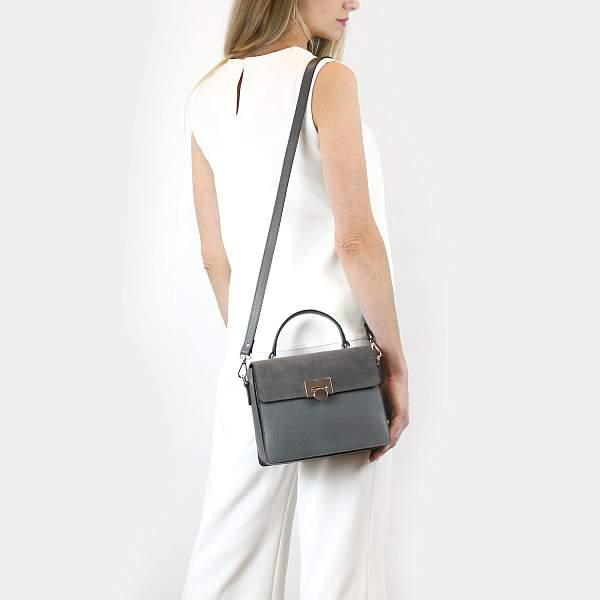 Классическая женская сумка среднего размера BRIALDI Agata (Агата) relief grey BR46858IS Серый Brialdi, Артикул: BR46858IS фото №1