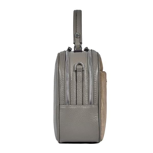 Удобная женская сумочка с двумя отделениями BRIALDI Elma (Эльма) relief quartz BR47384KL Серый Brialdi, Артикул: BR47384KL фото №1