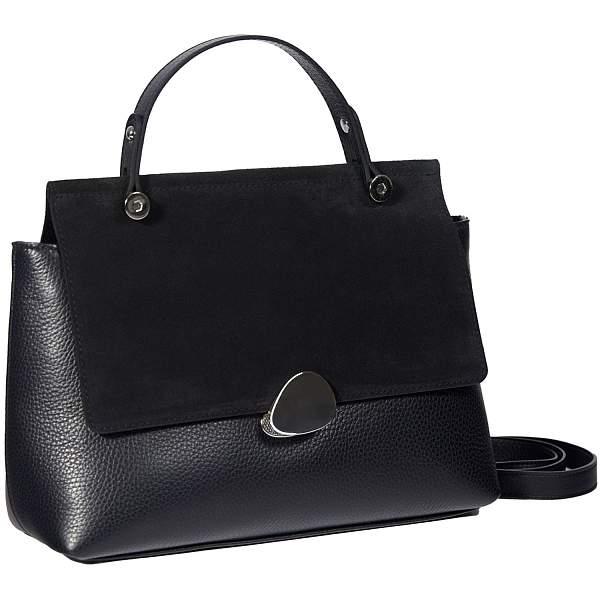 Классическая женская сумка среднего размера BRIALDI Leona (Леона) relief black BR47440OR Черный Brialdi, Артикул: BR47440OR фото №1