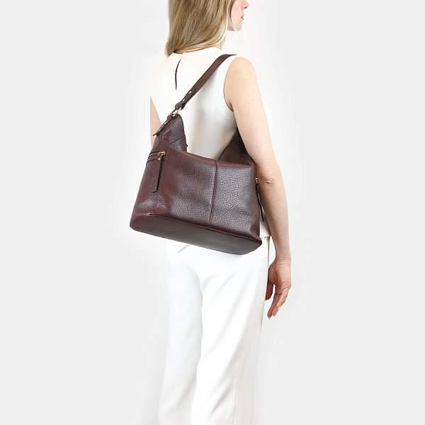 Вместительный шопер BRIALDI Berta (Берта) bison burgundy BR47450FY Бордовый Brialdi, Артикул: BR47450FY фото №1