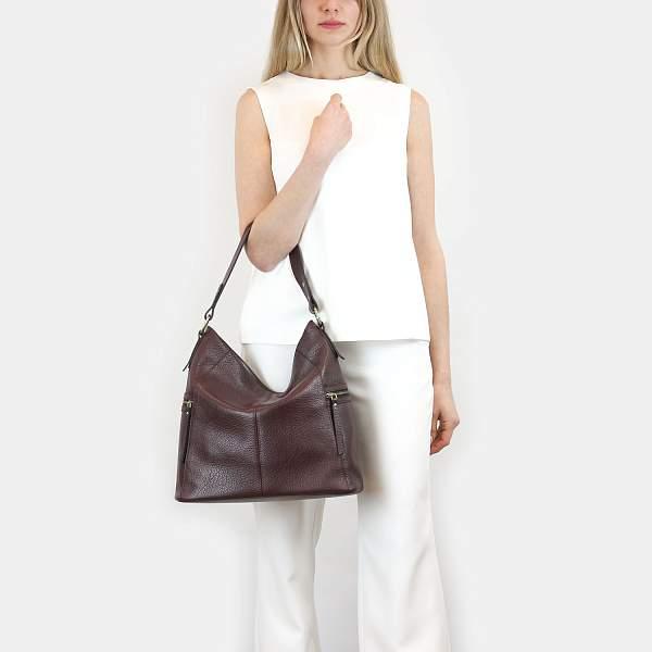 Вместительный шопер BRIALDI Berta (Берта) bison burgundy BR47450FY Бордовый Brialdi, Артикул: BR47450FY фото №1