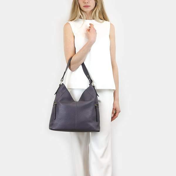 Вместительный шопер BRIALDI Berta (Берта) bison purple BR47455FJ Фиолетовый Brialdi, Артикул: BR47455FJ фото №1