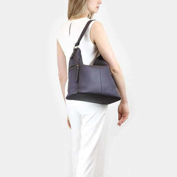 Вместительный шопер BRIALDI Berta (Берта) bison purple BR47455FJ Фиолетовый Brialdi, Артикул: BR47455FJ фото №1