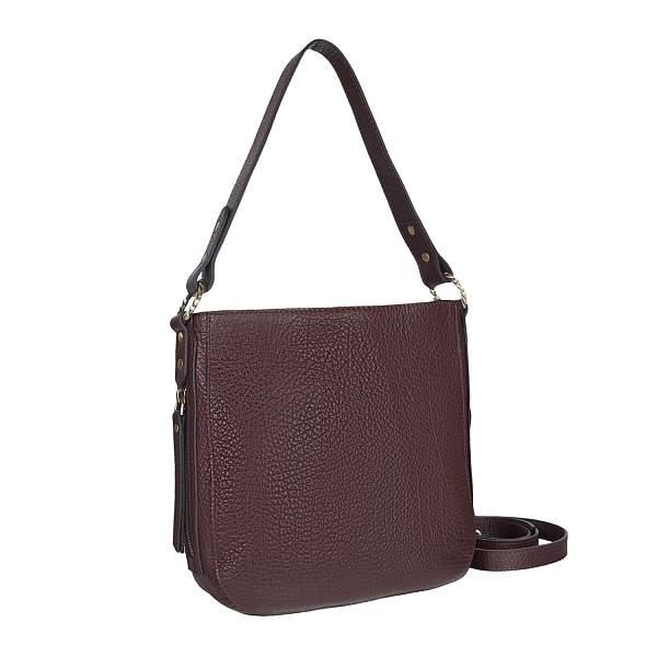 Продуманный шоппер BRIALDI Dora (Дора) bison burgundy BR47545IT Бордовый Brialdi, Артикул: BR47545IT фото №1