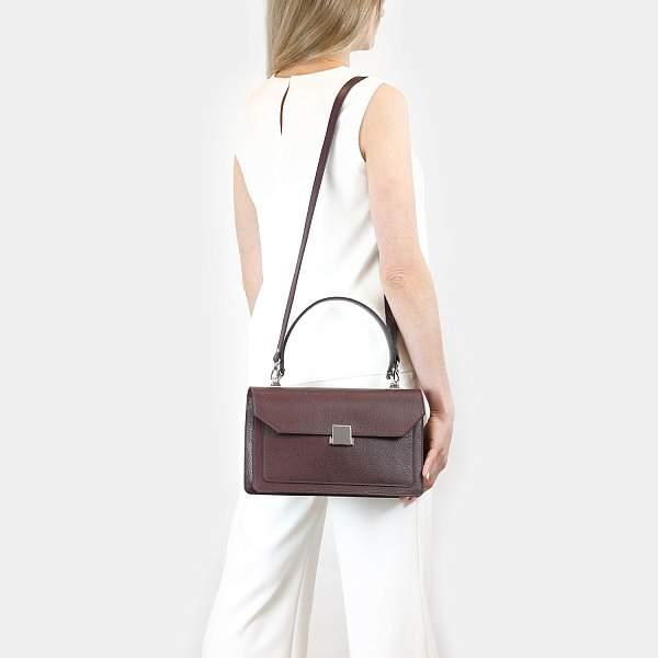 Классическая женская сумочка среднего размера BRIALDI Margaret (Маргарет) relief burgundy BR47568OQ Бордовый Brialdi, Артикул: BR47568OQ фото №1