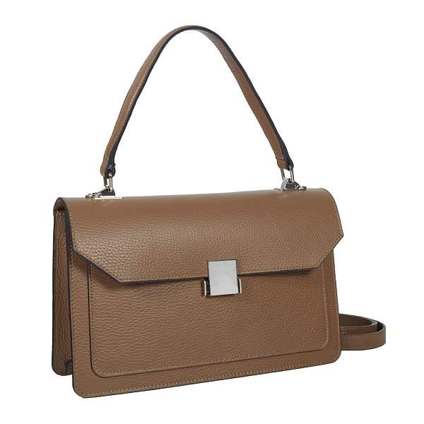 Классическая женская сумочка среднего размера BRIALDI Margaret (Маргарет) relief brown BR47570SO Коричневый Brialdi, Артикул: BR47570SO фото №1