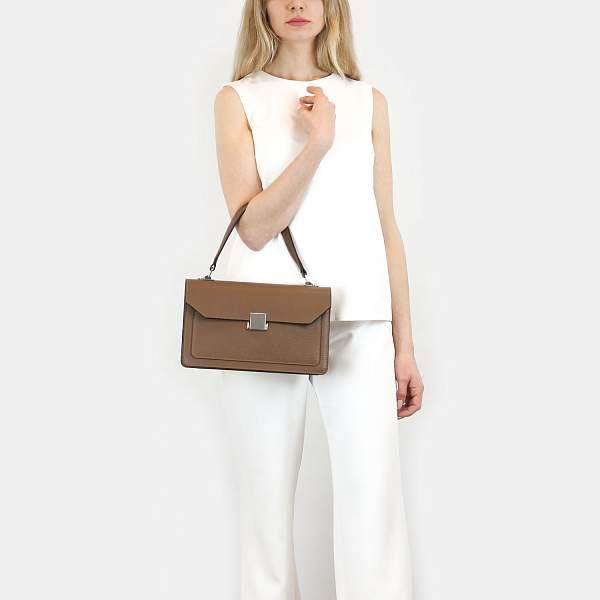 Классическая женская сумочка среднего размера BRIALDI Margaret (Маргарет) relief brown BR47570SO Коричневый Brialdi, Артикул: BR47570SO фото №1