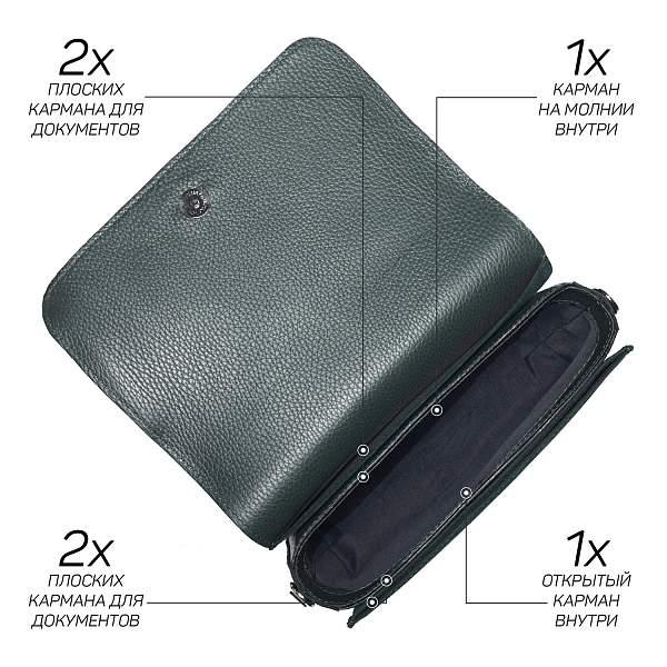 Роскошная сумочка на плечо оригинальной формы BRIALDI Isabel (Изабель) relief green BR47682UI Зеленый Brialdi, Артикул: BR47682UI фото №1