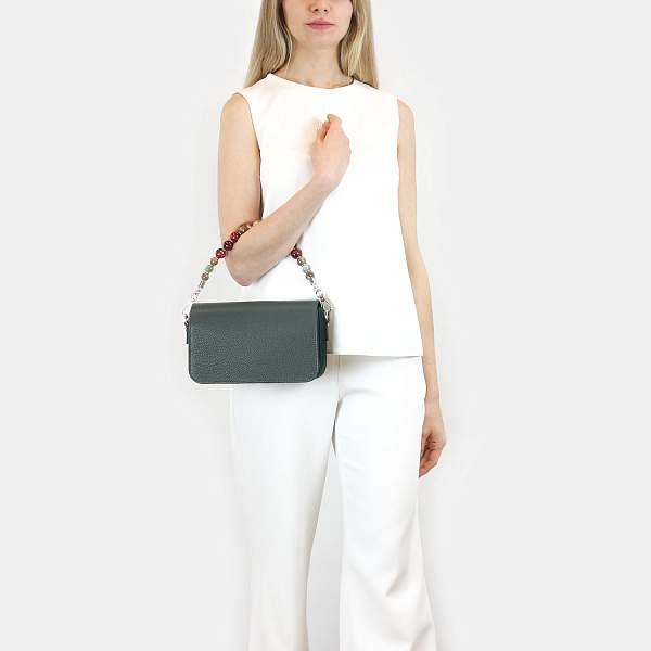 Роскошная сумочка на плечо оригинальной формы BRIALDI Isabel (Изабель) relief green BR47682UI Зеленый Brialdi, Артикул: BR47682UI фото №1