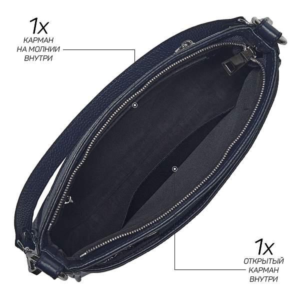 Функциональная сумочка через плечо BRIALDI Medea (Медея) relief blue BR47713QF Синий Brialdi, Артикул: BR47713QF фото №1