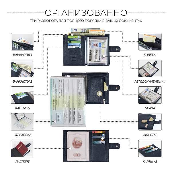 Солидное мужское портмоне BRIALDI Bravo (Браво) relief navy BR49271LM Синий Brialdi, Артикул: BR49271LM фото №1