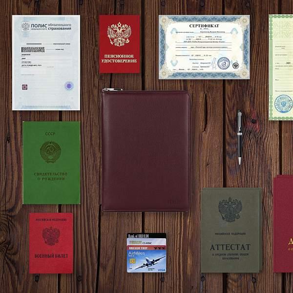 Органайзер для документов А5 с жесткой формой BRIALDI Cruise (Круиз) relief cherry BR49472XD Бордовый Brialdi, Артикул: BR49472XD фото №1