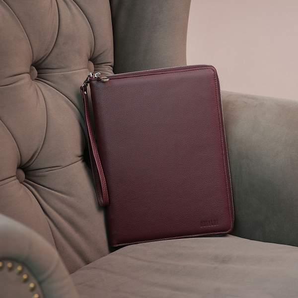 Органайзер для документов А5 с жесткой формой BRIALDI Cruise (Круиз) relief cherry BR49472XD Бордовый Brialdi, Артикул: BR49472XD фото №1