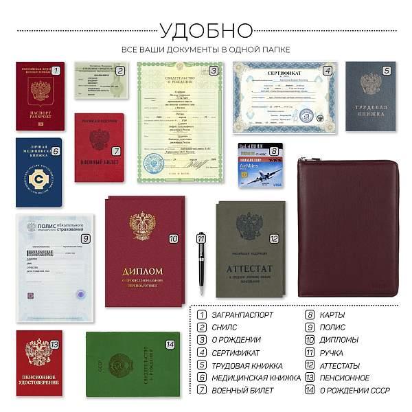 Органайзер для документов А5 с жесткой формой BRIALDI Cruise (Круиз) relief cherry BR49472XD Бордовый Brialdi, Артикул: BR49472XD фото №1