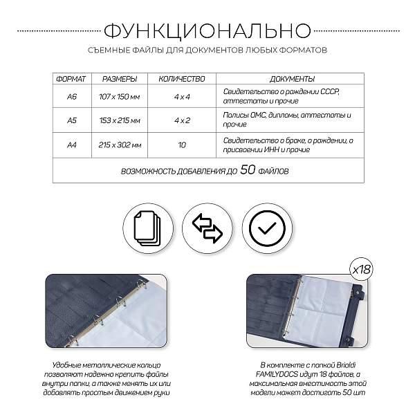 Большая папка с жестким каркасом для документов А4 BRIALDI Familydocs (документы всей семьи) relief navy BR49474UA Синий Brialdi, Артикул: BR49474UA фото №1