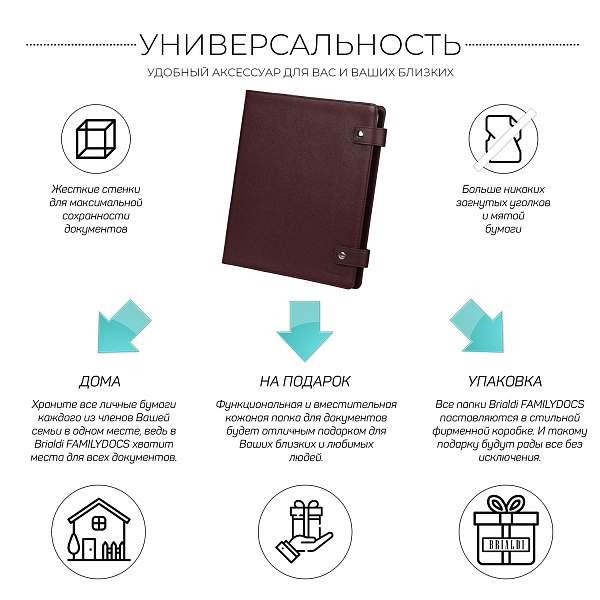 Большая папка с жестким каркасом для документов А4 BRIALDI Familydocs (документы всей семьи) relief cherry BR49475KA Бордовый Brialdi, Артикул: BR49475KA фото №1