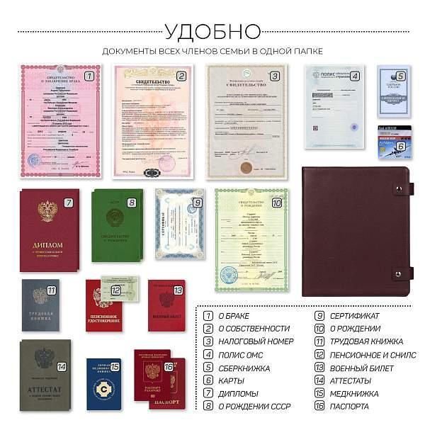 Большая папка с жестким каркасом для документов А4 BRIALDI Familydocs (документы всей семьи) relief cherry BR49475KA Бордовый Brialdi, Артикул: BR49475KA фото №1