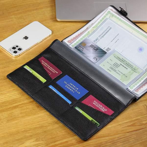 Папка для документов А4 мягкой формы BRIALDI Memory (Мемори) relief black BR49584EW Черный Brialdi, Артикул: BR49584EW фото №1