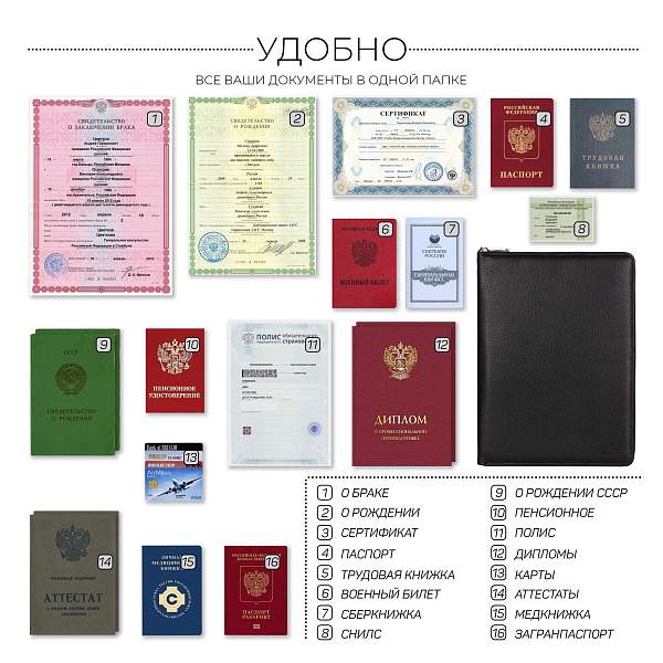 Папка для документов А4 с жесткой формой BRIALDI Mystory (Моя история) relief black BR49595CZ Черный Brialdi, Артикул: BR49595CZ фото №1