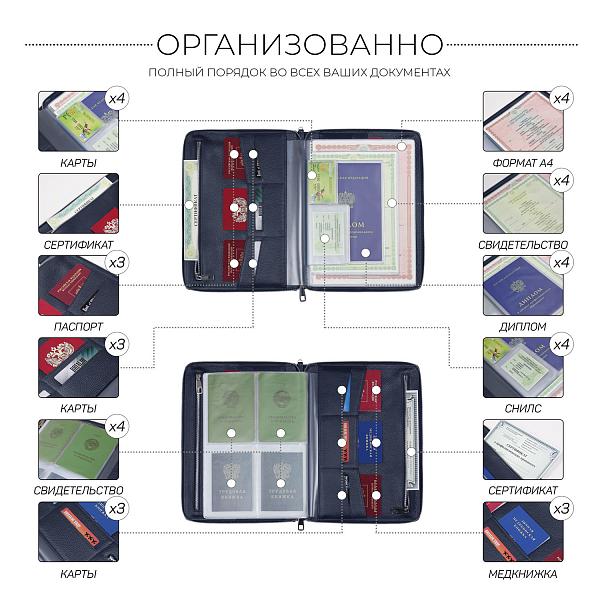 Папка для документов А4 с жесткой формой BRIALDI Mystory (Моя история) relief navy BR49596KI Синий Brialdi, Артикул: BR49596KI фото №1