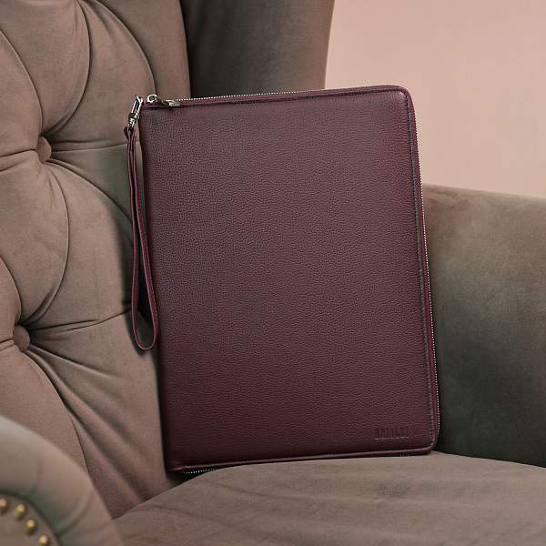 Папка для документов А4 с жесткой формой BRIALDI Mystory (Моя история) relief cherry BR49597XE Бордовый Brialdi, Артикул: BR49597XE фото №1