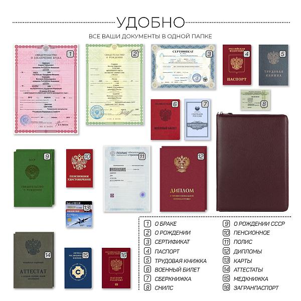 Папка для документов А4 с жесткой формой BRIALDI Mystory (Моя история) relief cherry BR49597XE Бордовый Brialdi, Артикул: BR49597XE фото №1