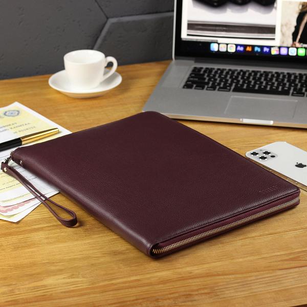 Папка для документов А4 с жесткой формой BRIALDI Mystory (Моя история) relief cherry BR49597XE Бордовый Brialdi, Артикул: BR49597XE фото №1