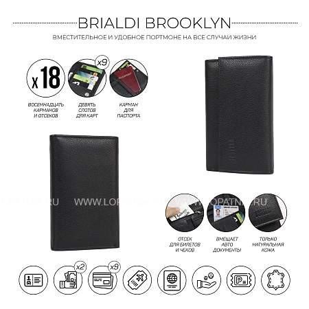 солидное портмоне brialdi brooklyn (бруклин) relief black br50765fb черный Brialdi