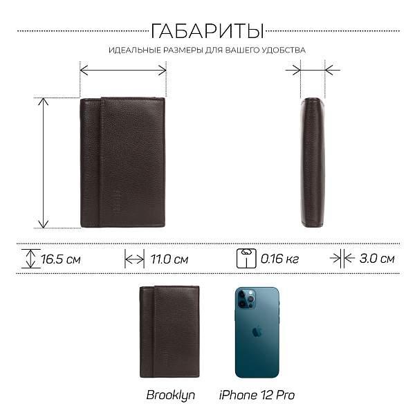 Солидное портмоне BRIALDI Brooklyn (Бруклин) relief brown BR50767DG Коричневый Brialdi, Артикул: BR50767DG фото №1