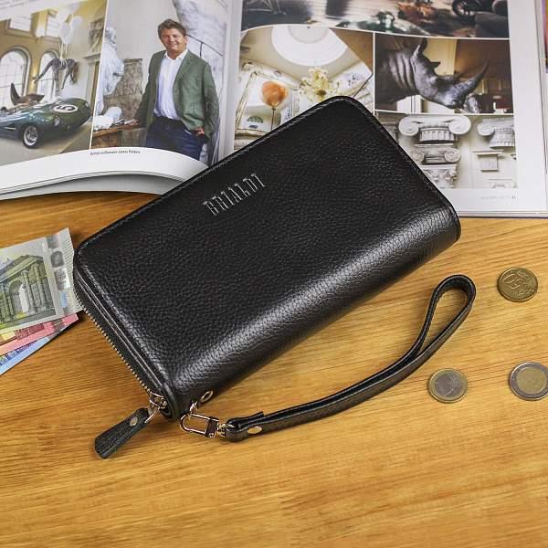 Мужской клатч с удобным внешним отделением BRIALDI Atom (Атом) relief black BR50771HV Черный Brialdi, Артикул: BR50771HV фото №1