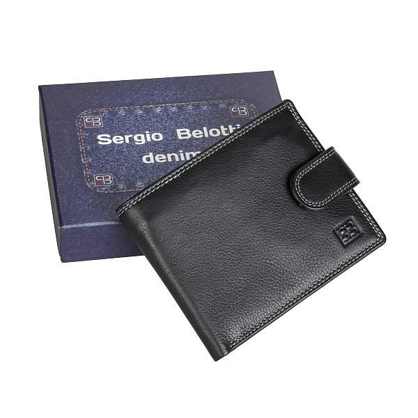 Портмоне чёрный Sergio Belotti 2330-03 denim black Sergio Belotti, Артикул: 2330-03 denim black фото №1