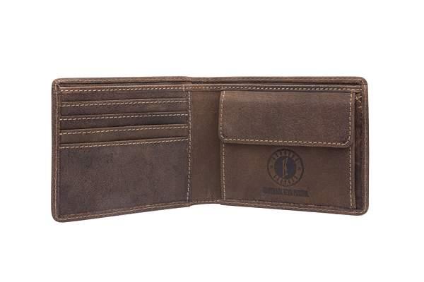 Бумажник KLONDIKE «John», натуральная кожа в темно-коричневом цвете, 11,5 х 9 см KD1005-01 KLONDIKE 1896, Артикул: KD1005-01 фото №1