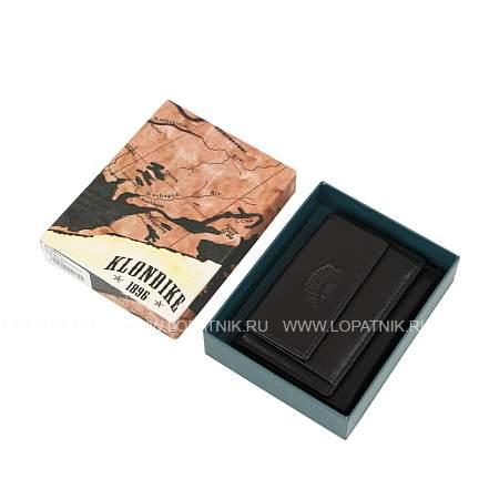 мини-бумажник klondike claim, натуральная кожа в черном цвете, 10,5 х 2 х 7,5 см kd1108-01 KLONDIKE 1896