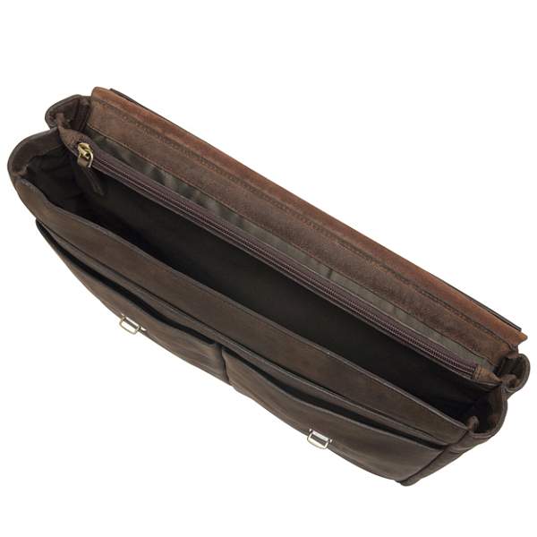 Сумка KLONDIKE «Barry», натуральная кожа в темно-коричневом цвете, 40 х 31 х 10 см KD1037-01 KLONDIKE 1896, Артикул: KD1037-01 фото №1