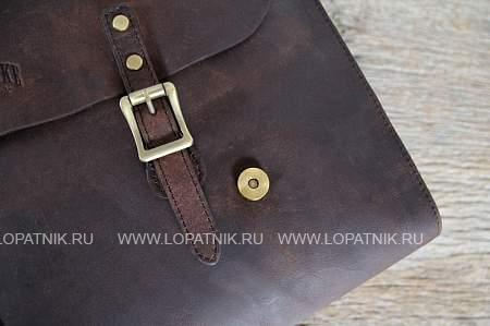сумка klondike «brett», натуральная кожа в темно-коричневом цвете, 38 х 33 х 7 см kd1038-01 KLONDIKE 1896