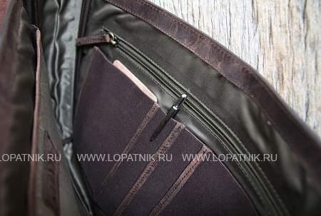 сумка klondike «brett», натуральная кожа в темно-коричневом цвете, 38 х 33 х 7 см kd1038-01 KLONDIKE 1896