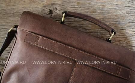 сумка klondike «bill», натуральная кожа в коричневом цвете, 40 х 32 х 7 см kd1040-02 KLONDIKE 1896