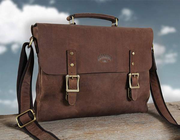 Сумка KLONDIKE «Bill», натуральная кожа в коричневом цвете, 40 х 32 х 7 см KD1040-02 KLONDIKE 1896, Артикул: KD1040-02 фото №1