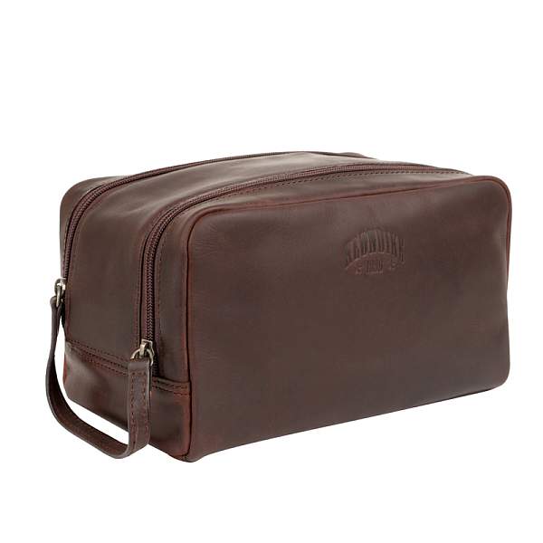 Несессер KLONDIKE DIGGER «Tad», натуральная кожа в темно-коричневом цвете, 25 x 17 x 15 см KD1046-03 KLONDIKE 1896, Артикул: KD1046-03 фото №1