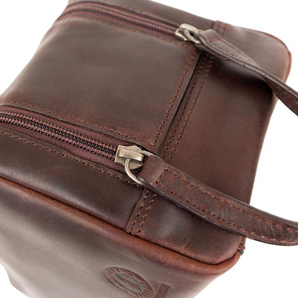 Несессер KLONDIKE DIGGER «Tad», натуральная кожа в темно-коричневом цвете, 25 x 17 x 15 см KD1046-03 KLONDIKE 1896, Артикул: KD1046-03 фото №1