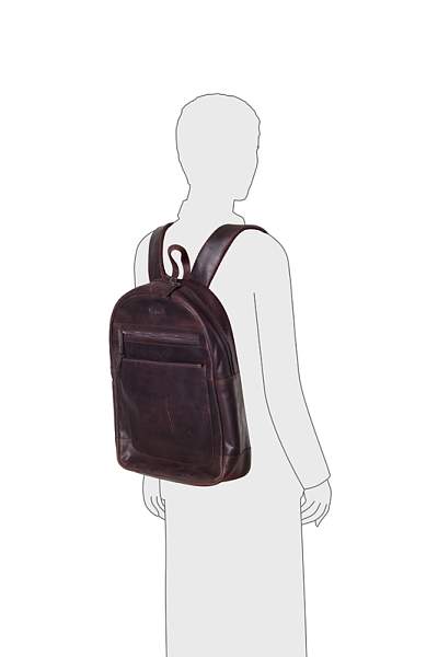 Рюкзак KLONDIKE DIGGER «Sade», натуральная кожа в темно-коричневом цвете, 34 x 40 x 9 см KD1054-03 KLONDIKE 1896, Артикул: KD1054-03 фото №1