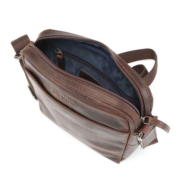 Сумка через плечо KLONDIKE DIGGER «Jake», натуральная кожа в темно-коричневом цвете, 26 x 22 x 7 см KD1047-03 KLONDIKE 1896, Артикул: KD1047-03 фото №1