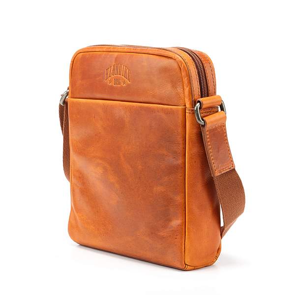 Сумка через плечо KLONDIKE DIGGER «Jake», натуральная кожа цвета коньяк, 26 x 22 x 7 см KD1047-04 KLONDIKE 1896, Артикул: KD1047-04 фото №1
