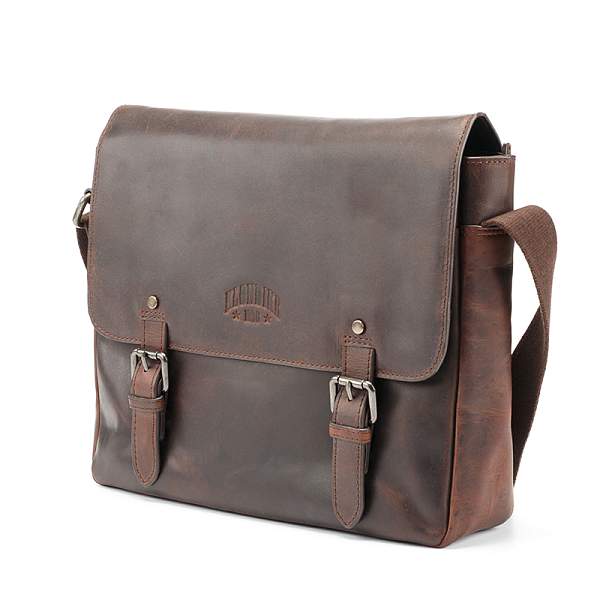 Сумка через плечо KLONDIKE DIGGER «Joe», натуральная кожа в темно-коричневом цвете, 28 x 32 x 8 см KD1050-03 KLONDIKE 1896, Артикул: KD1050-03 фото №1