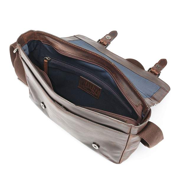 Сумка через плечо KLONDIKE DIGGER «Joe», натуральная кожа в темно-коричневом цвете, 28 x 32 x 8 см KD1050-03 KLONDIKE 1896, Артикул: KD1050-03 фото №1