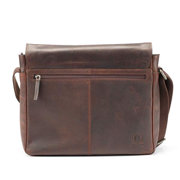 Сумка через плечо KLONDIKE DIGGER «Joe», натуральная кожа в темно-коричневом цвете, 28 x 32 x 8 см KD1050-03 KLONDIKE 1896, Артикул: KD1050-03 фото №1