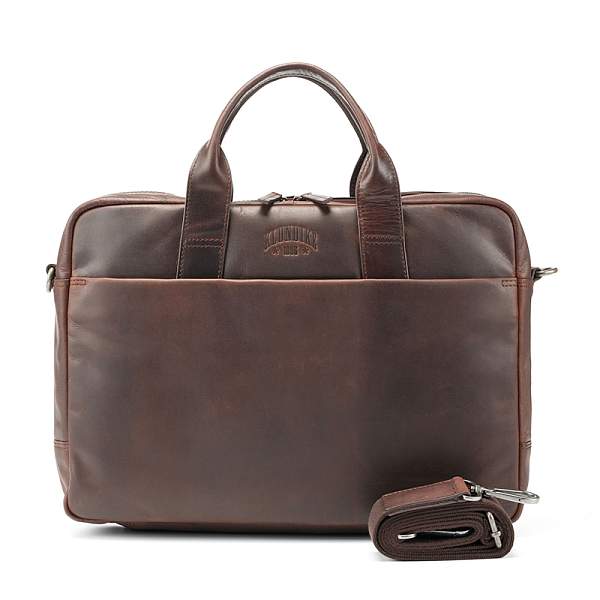 Сумка KLONDIKE DIGGER «Mavis», натуральная кожа в темно-коричневом цвете, 32 x 40 x 8 см KD1051-03 KLONDIKE 1896, Артикул: KD1051-03 фото №1